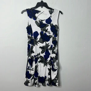 Anthropologie Bel Kazan Blue Lily Floral Sleeveless Dress